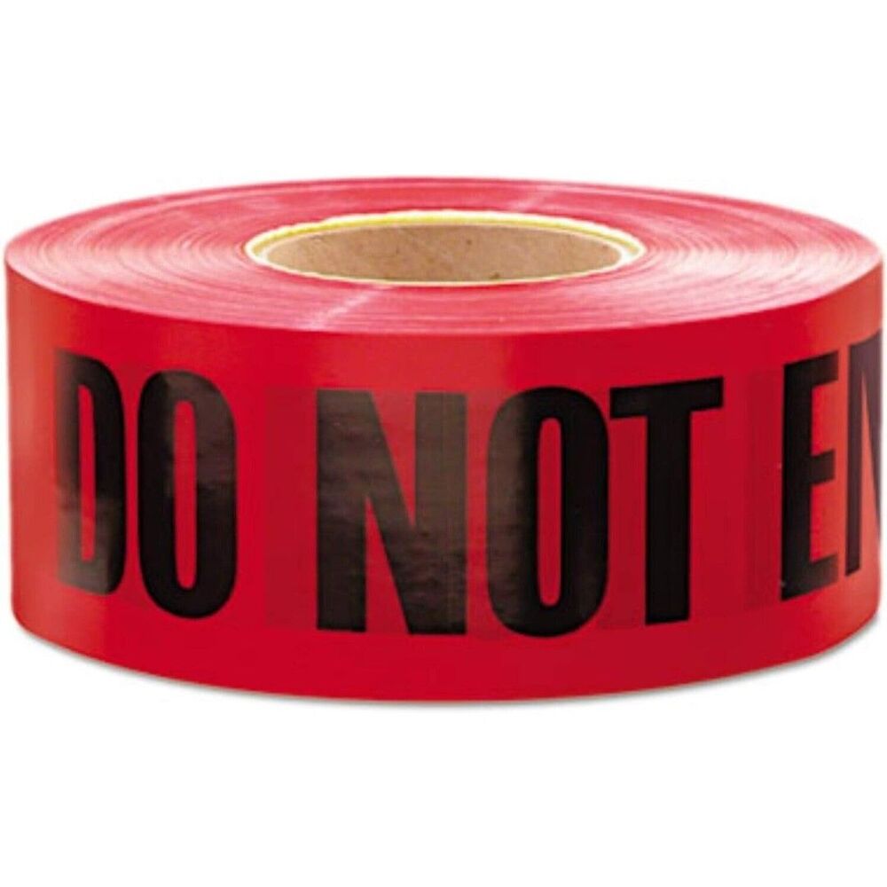 Halloween Decorations- Red Danger Do Not Enter Tape 3"x1000 Ft. Roll x 2 rolls